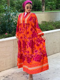 Cep Detaylı Elbise Koyu Kot