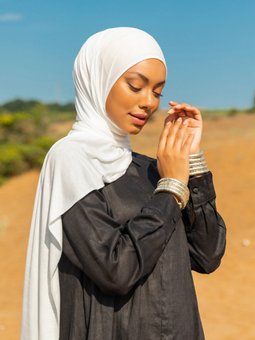 Jersey Penye Viskon Beyaz Şal