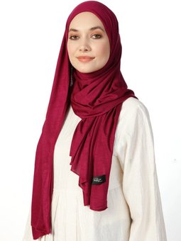 Jersey Penye Viskon Koyu Vişne Şal