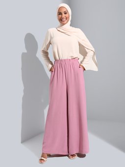 Beli Lastikli Aerobin Gül Kurusu Pantolon Etek