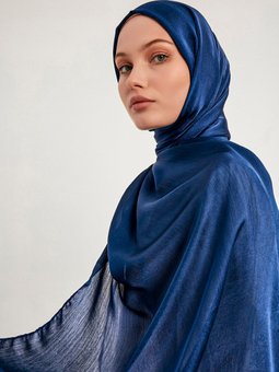Janjanlı Krinkıl Lacivert Şal
