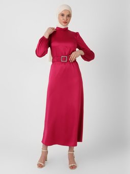 Merve Fuşya Abiye Elbise