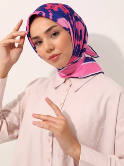 Alice Tasarım Desenli Twill Çok Renkli Eşarp