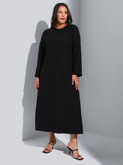 Büyük Beden Sade Siyah Elbise
