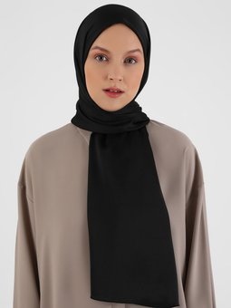 Saten Siyah Şal