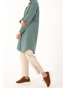 Pastel Yeşil Büyük Beden Basic Gömlek Tunik