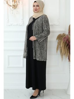 Şahika Kahverengi Abiye Elbise