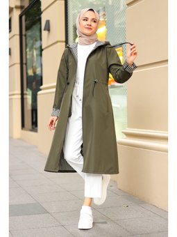Mevsimlik Haki Trençkot