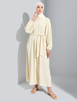 Aerobin Kuşaklı Açık Taş Elbise