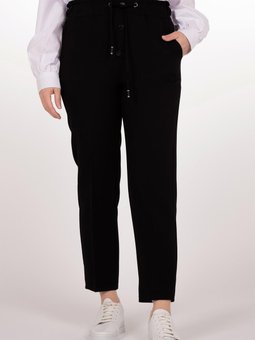 Siyah Beli Bağcıklı Havuç Pantolon