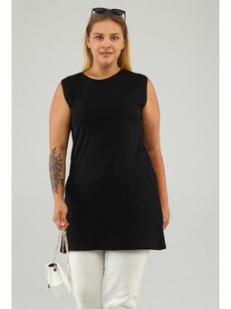 Kadin Tesettur Sıfır Kol Kurtarıcı Kolsuz Siyah Tunik