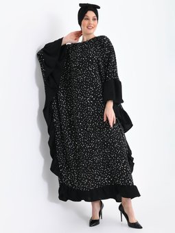 Fırfırlı Siyah Sim Ferace