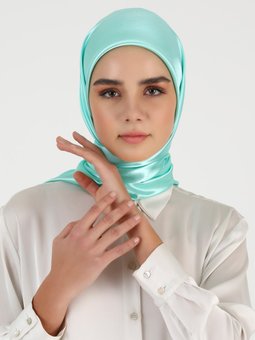 İpek Saten Mint Yeşili Eşarp