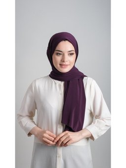 Mürdüm Pratik Hazır Geçmeli Eşarp Sandy Kumaş Sade