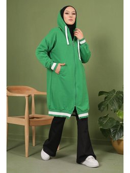 Yeşil Kapüşonlu İki İplik Salaş Kap