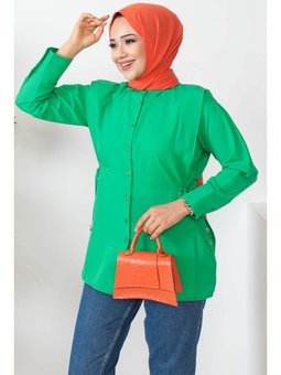 Yeşil Kuş Gözlü Terikoton Gömlek