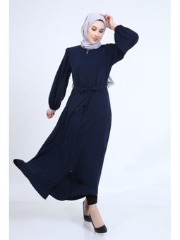 Balon Kollu Ferace Lacivert