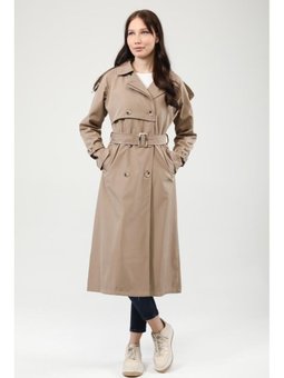 Reglan Kol Mevsimlik Astarlı Uzun Trençkot,kap Vizon Trençkot