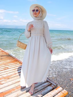 Onu Dantel Detaylı Elbıse Tas