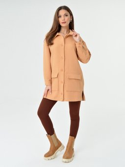 Düğmeli Taba Ceket