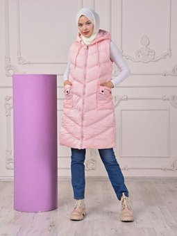 Çapraz Dikişli Şişme Pudra Yelek