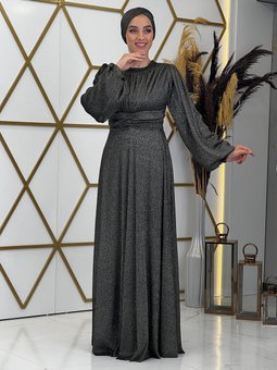 Adel Antrasit Abiye Elbise