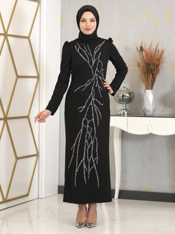 Tuana Siyah Abiye Elbise