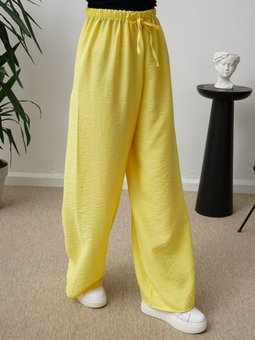 Lastikli Salaş Sarı Pantolon