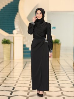 Tuana Siyah Abiye Elbise