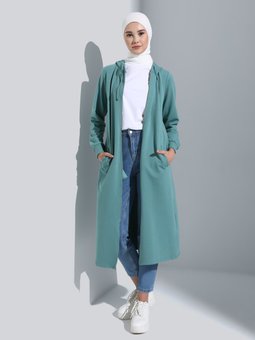 Fermuarlı Uzun Spor Çağla Kap