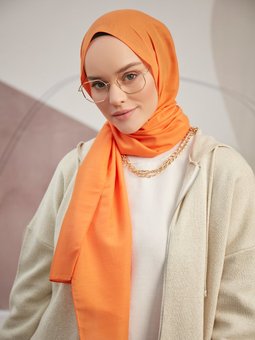 İpeksi Koton Tek Renk Turuncu Şal