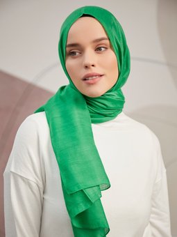 Monogram Düz İpeksi Benetton Şal