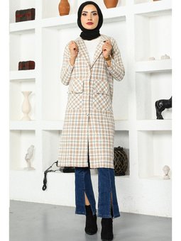 Cep Detaylı Uzun Vizon Kap