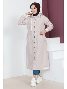 Ribanalı Bej Trençkot