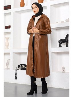 Uzun Boy Taba Deri Kap