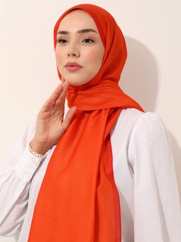 Anna Pamuksu Düz Turuncu Şal