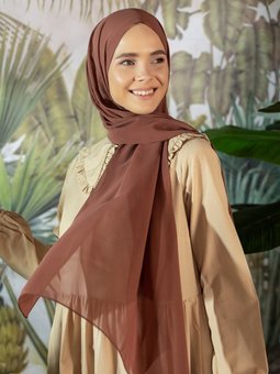 Şifon Şal Bronz Kahve