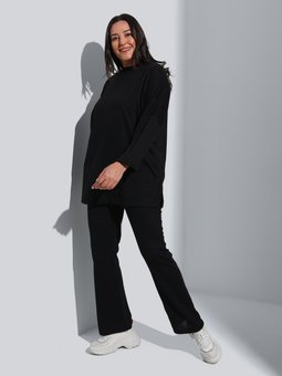 Büyük Beden Rahat Kesim Siyah Tunik