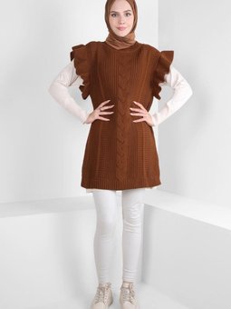 Fırfır Detaylı Triko Süveter 44030