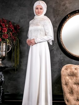 Ekru Nikah Abiye Elbisesi