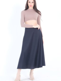 Lacivert A Kesim Scuba Uzun Etek