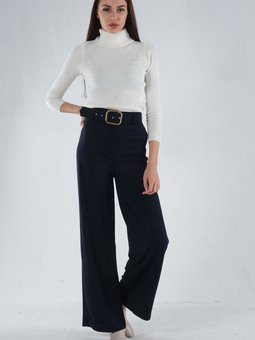 Lacivert Bol Paça Pantolon