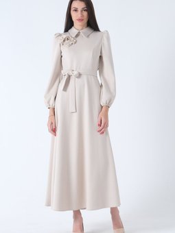 Taş Kemer Bağlamalı Kloş Elbise