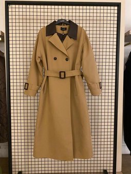 Trend Deri Yaka Detaylı Trençkot 23/24 Sonbahar Kış Yeni Sezon Modaayka