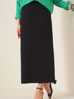 Düz Uzun Siyah Kalem Etek
