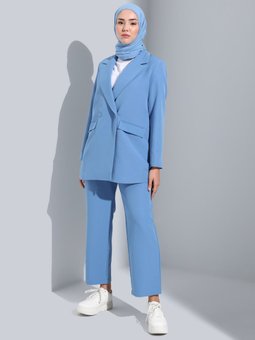 Çift Düğme Klasik Ceket Derin Mavi