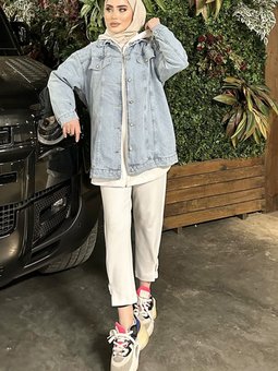 Taş Detaylı Kot Ceket 745 Açık Mavi