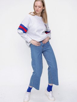 Açık Mavi Clot Mom Jean Kot Pantolon