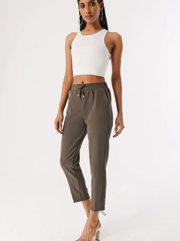 Haki Beli Lastikli Pantolon