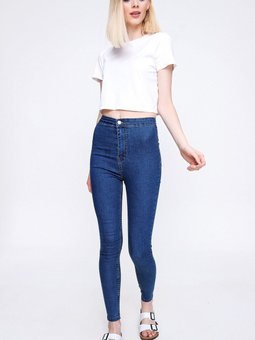 Koyu Mavi Cepsiz Joni Jean Pantolon